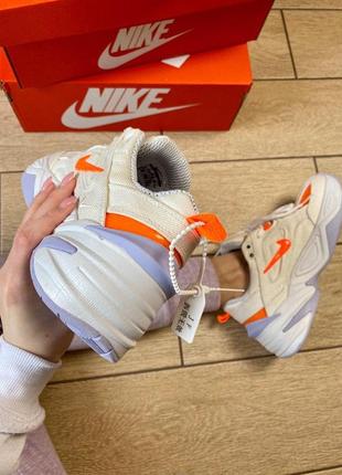 Женские кожаные кроссовки nike m2k tekno белый цвет (весна-лето-осень)😍5 фото