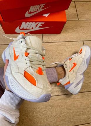 Женские кожаные кроссовки nike m2k tekno белый цвет (весна-лето-осень)😍3 фото