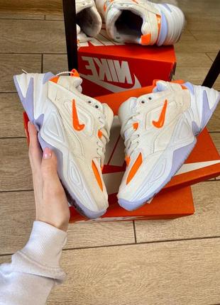 Жіночі шкіряні кросівки nike m2k tekno білий колір (весна-літо-осінь)😍7 фото