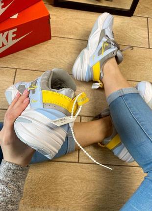 Nike m2k tekno кожаные женские кроссовки (весна-лето-осень)😍6 фото