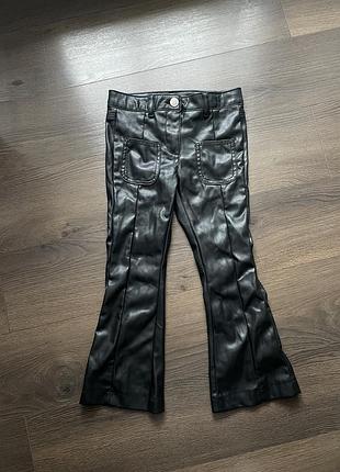 Кожаные брюки клеши