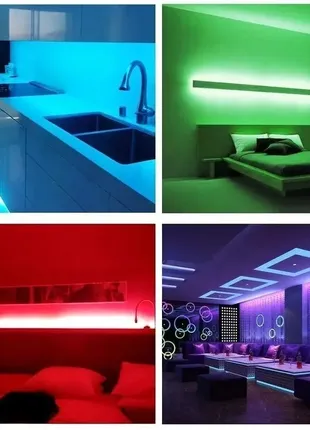 Світлодіодна багатокольорова led-стрічка 3528 rgb 5 м led з пультом7 фото