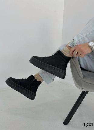 Кросівки зимові чорні жіночі черевики чоботи зима7 фото