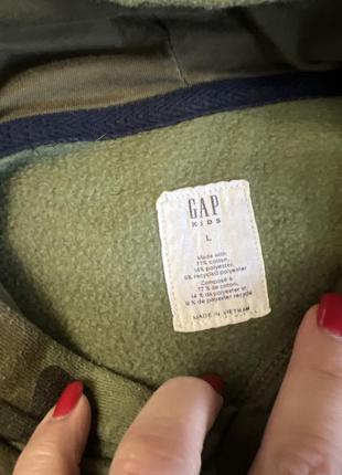 Худи gap  кофта спортивная с капюшоном стильная модная расцветка милитари logo camouflage l (10 лет) 140 см зеленое4 фото