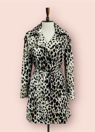 Marc cain trench coat leopard print тренч плащ женский