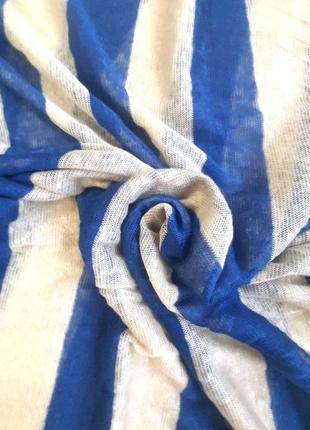 Снуд шарф трикотажный в два оборота унисекс сине-белая полоска + подарочная коробка🎁3 фото