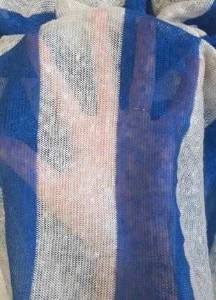 Снуд шарф трикотажный в два оборота унисекс сине-белая полоска + подарочная коробка🎁4 фото