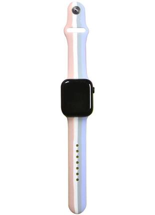 Уценка силиконовый ремешок rainbow для apple watch 42mm / 44mm