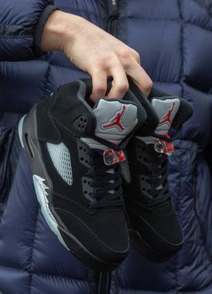 Мужские кроссовки nike air jordan 5 retro black 40-44-45-45