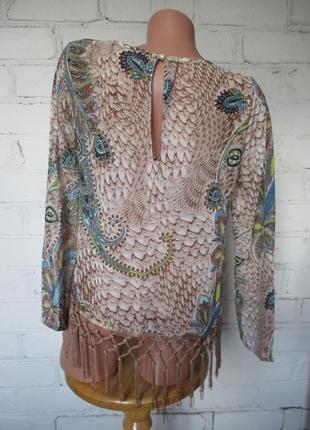 Шифонова блуза в принт з бахромою/етно/бохо/s-m2 фото