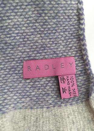 Фірмовий англійський шерстяний шарф radley! оригінал!5 фото