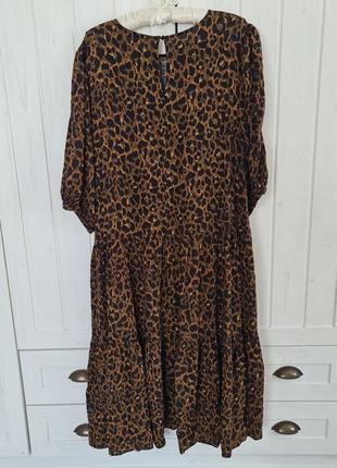 Платье женское летнее леопард длинное легкое2 фото