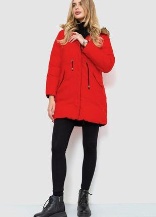 Куртка женская двусторонняя цвет черно-красный6 фото