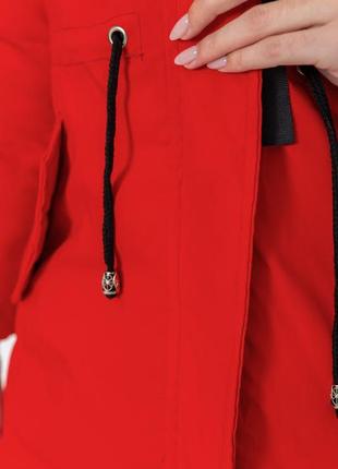 Куртка женская двусторонняя цвет черно-красный9 фото
