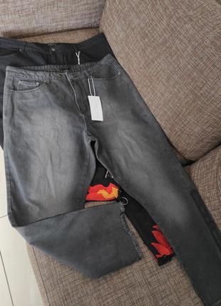 Новые джинсы liquer n poker большой размер с молниями baggy бойфрендз4 фото