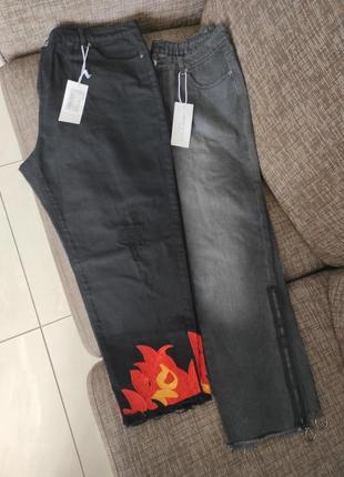 Новые джинсы liquer n poker большой размер с молниями baggy бойфрендз5 фото