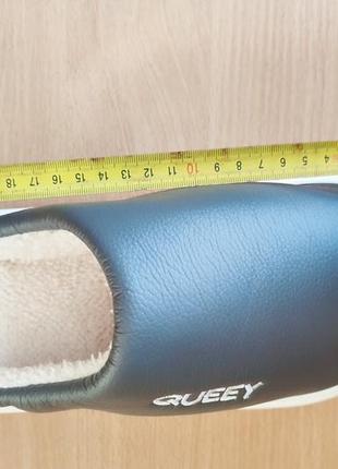25-25.5 см модные кожаные теплые тапки тапочки зимние на меху8 фото