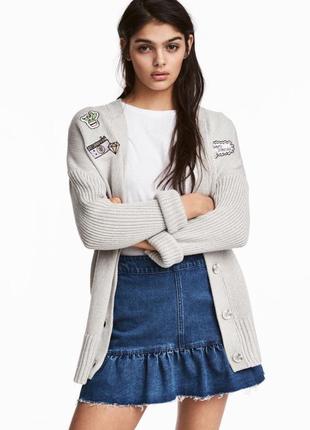 Джинсова спідниця з воланом h&m 38/m