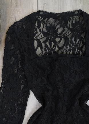 Женская гипюровое платье v&v чёрное с длинным рукавом на подкладе размер xs (42)5 фото