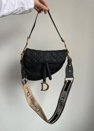 Christian dior saddle bag in ultra matte black