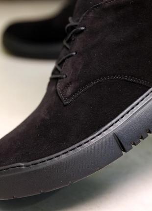 Ботинки мужские замшевые черные5 фото