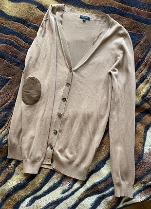 Коричнево-бежевий кардиган сведр свитер