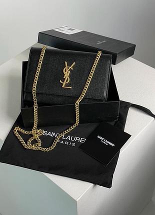 Сумка клатч premium yves saint laurent kate small black/gold
