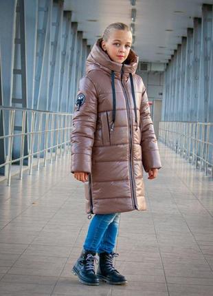 Зимове пальто "жасмін" на дівчинку, розміри на зріст 140- 1646 фото