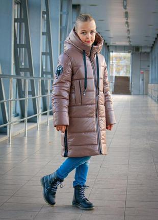 Зимове пальто "жасмін" на дівчинку, розміри на зріст 140- 1645 фото