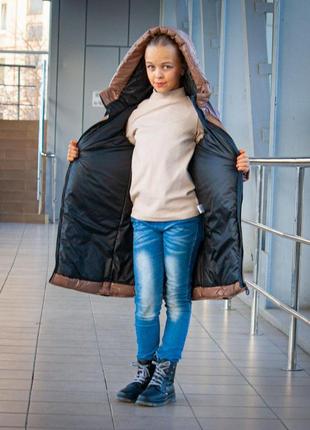 Зимове пальто "жасмін" на дівчинку, розміри на зріст 140- 1644 фото