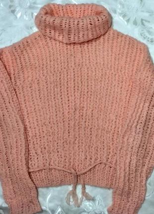 Вязаный укороченный свитер1 фото