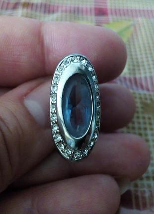 Кольцо покрытое родием французская бижутерия кристалл сваровски