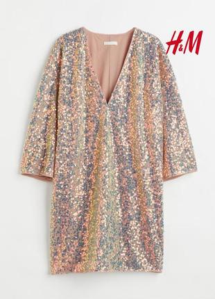 🔥новогоднее коллекция. платье в пайетках от h&amp;m1 фото