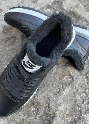 Мужские зимние кожаные кроссовки nike ❄️5 фото