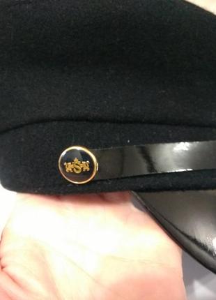 Стильная женская кепи. кепка с лаковым козырьком. фуражка. капитанка. картуз.3 фото