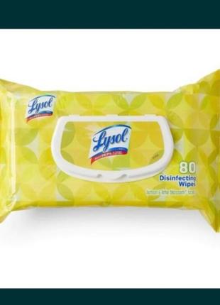 Универсальные дезинфицирующие салфетки lysol, аромат лимона и липового цвета, 7 x 8 дюймов в