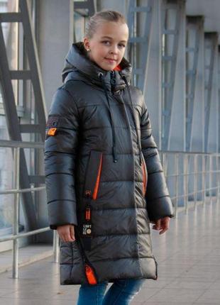 Зимове пальто для дівчаток "діана", розміри на зріст 134 — 152 + вдеообор!
