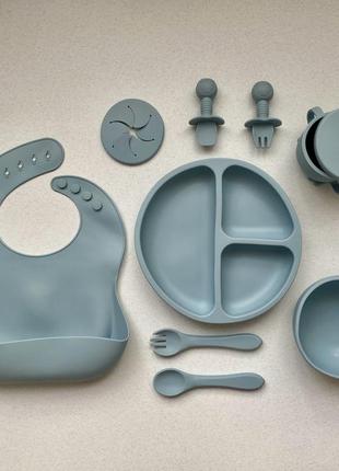 Набір дитячого силіконового посуду для першого прикорму1 фото