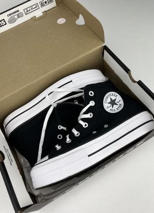 Кеды converse chuck taylor all star lift hi 560845c black текстиль, оригинальные кеды конверс7 фото