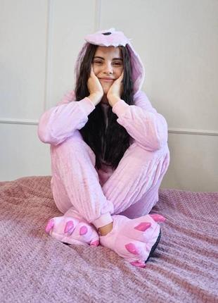 Кигуруми динозавр розовый, пижама для взрослых m1 фото