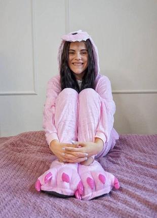 Кигуруми динозавр розовый, пижама для взрослых m5 фото