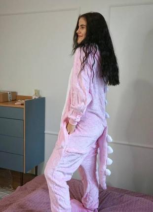 Кигуруми динозавр розовый, пижама для взрослых m3 фото