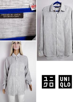 Преміум лінійки лляна сорочка з чоловічого плеча uniqlo