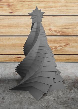Фигурка елка «ступени к звезде». серая, большая 20 х 14 см. (12010200303)