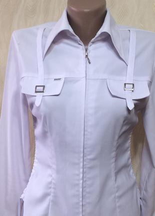 Офисная блуза на молнии base , р. s