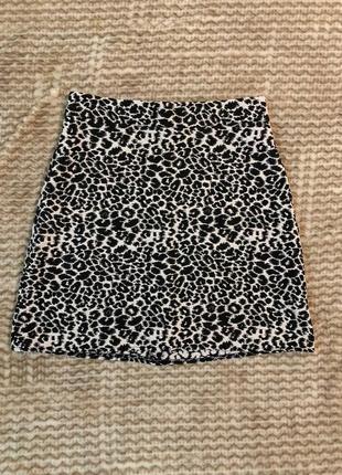 Мини-юбка леопардовая
