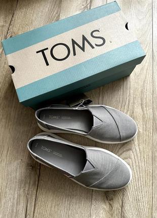 Жіночі сірі сліпони toms alpargata mallow, мокасини toms, cліпони toms7 фото