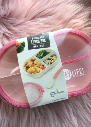 Харчової контейнер ланчбокс 3 відділу lunch box 25*15*6cm 750 мл останній знижка!1 фото