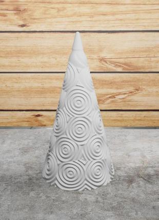 Фигурка. елка «конус» украшенная узором кругов. белая, мини 10 х 5 см. (12010160101)
