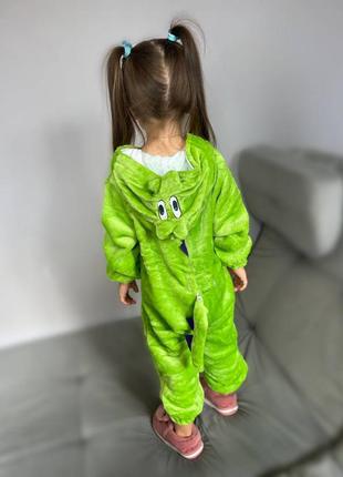 Пижама кигуруми динозавр зеленый для детей5 фото
